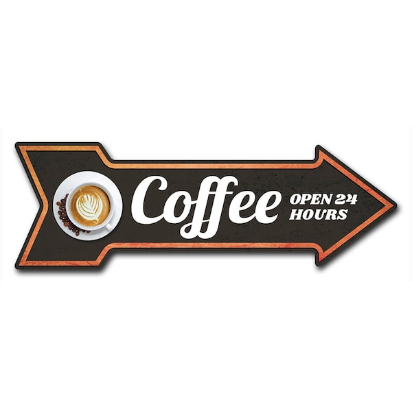Coffee Arrow Decal Funny Home Decor 24in Wide
